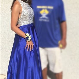 Blue sparkled ball gown